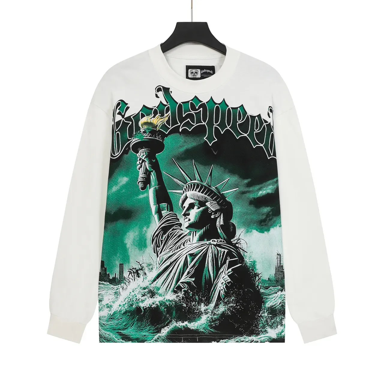 Godspeed Statue of Liberty Graphic Long-Sleeve T-Shirt 2