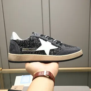 Golden Goose Ball Star Tênis Lifestyle Preto Brilhante e Camurça Cinza