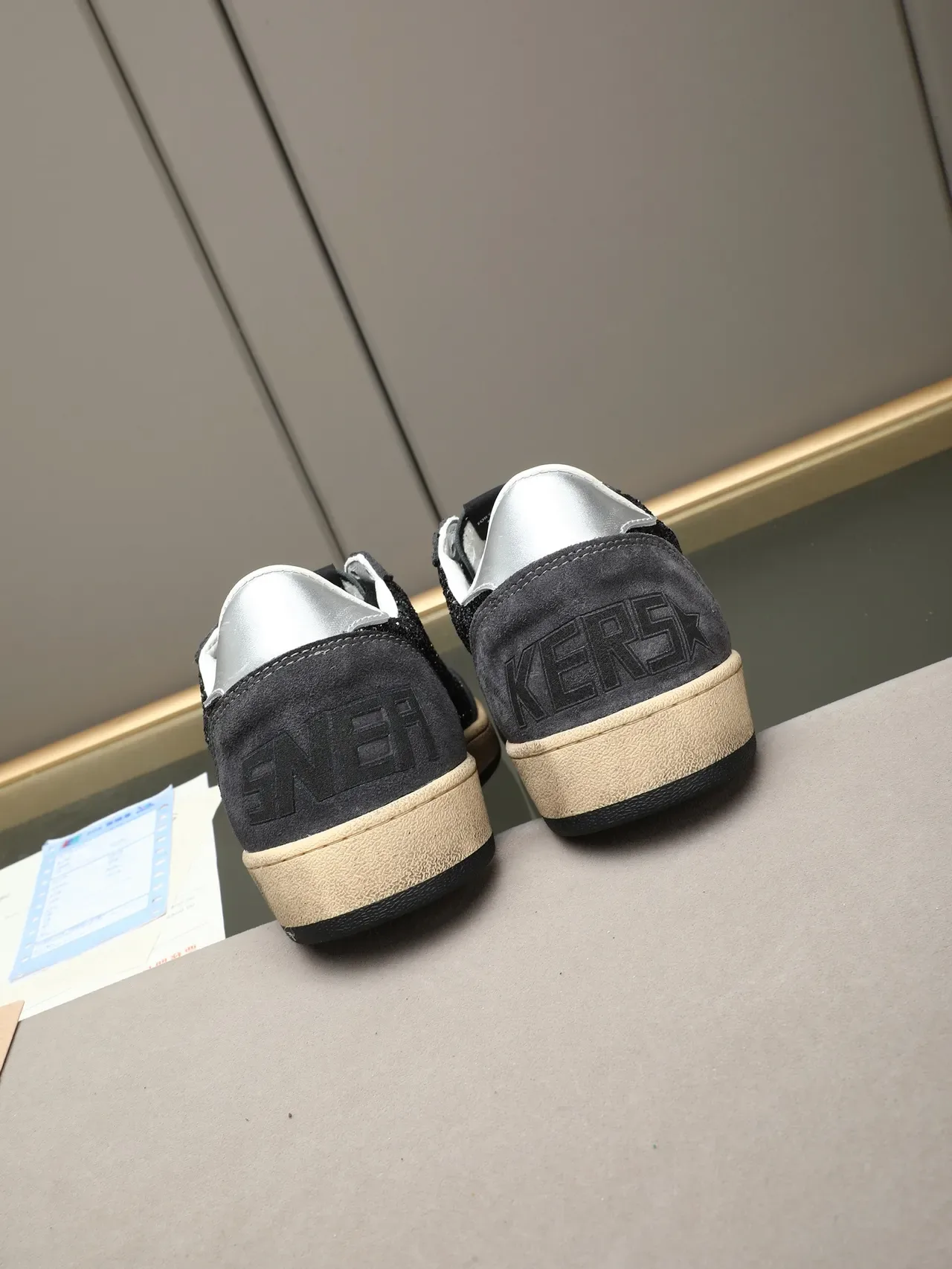 Golden Goose Ball Star Black Glitter and Gray Suede Lifestyle Sneakers 3
