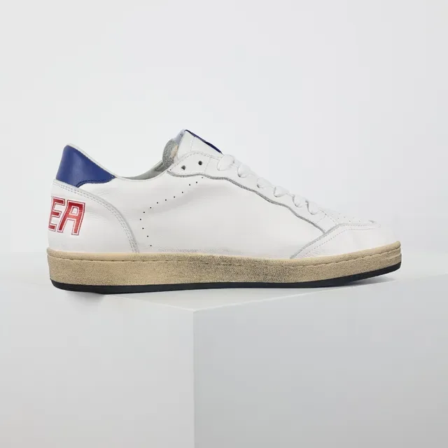 Golden Goose Super-Star White Red Blue حذاء سنيكرز أسلوب حياة 7