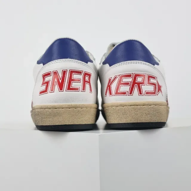 Golden Goose Super-Star White Red Blue حذاء سنيكرز أسلوب حياة 8