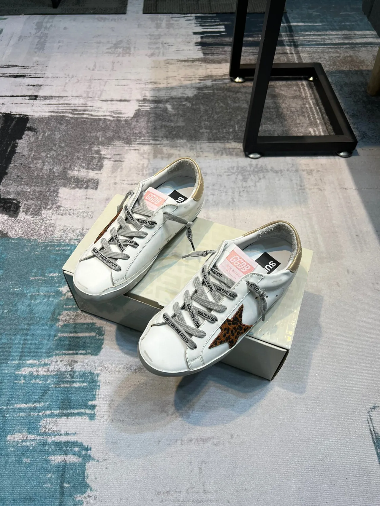 Golden Goose Superstar حذاء رياضي أسلوب حياة أبيض نجم بري 5