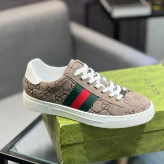 Gucci Ace Ante Beige Verde-Rojo Web Zapatillas Lifestyle