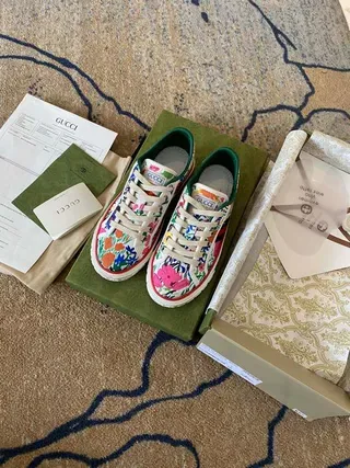 Gucci Ace Sneakers Lifestyle à l'impression florale et rayures web 4