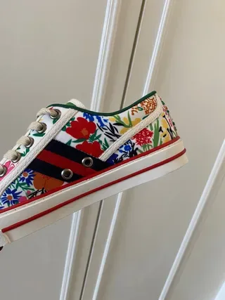Gucci Ace Sneakers Lifestyle à l'impression florale et rayures web 5