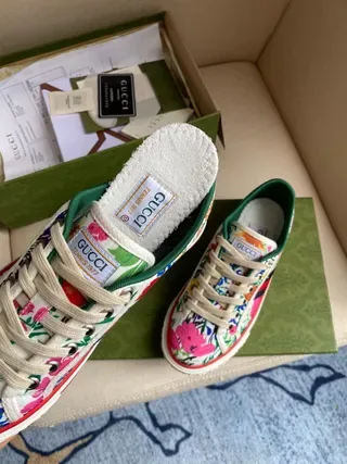 Gucci Ace Sneakers Lifestyle à l'impression florale et rayures web 6