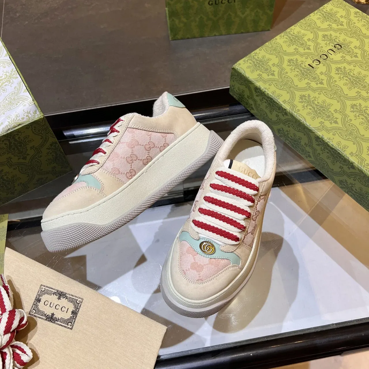 Gucci Ace rose et beige GG Jacquard Lifestyle Sneakers 3