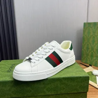 Gucci Ace 白绿红 Web Stripe 生活方式运动鞋