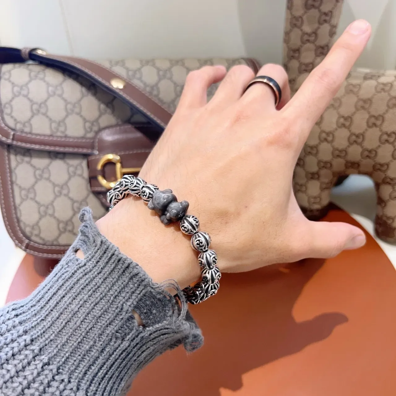 Gucci Beaded GG-Motif Animal Charm Bracelet 5
