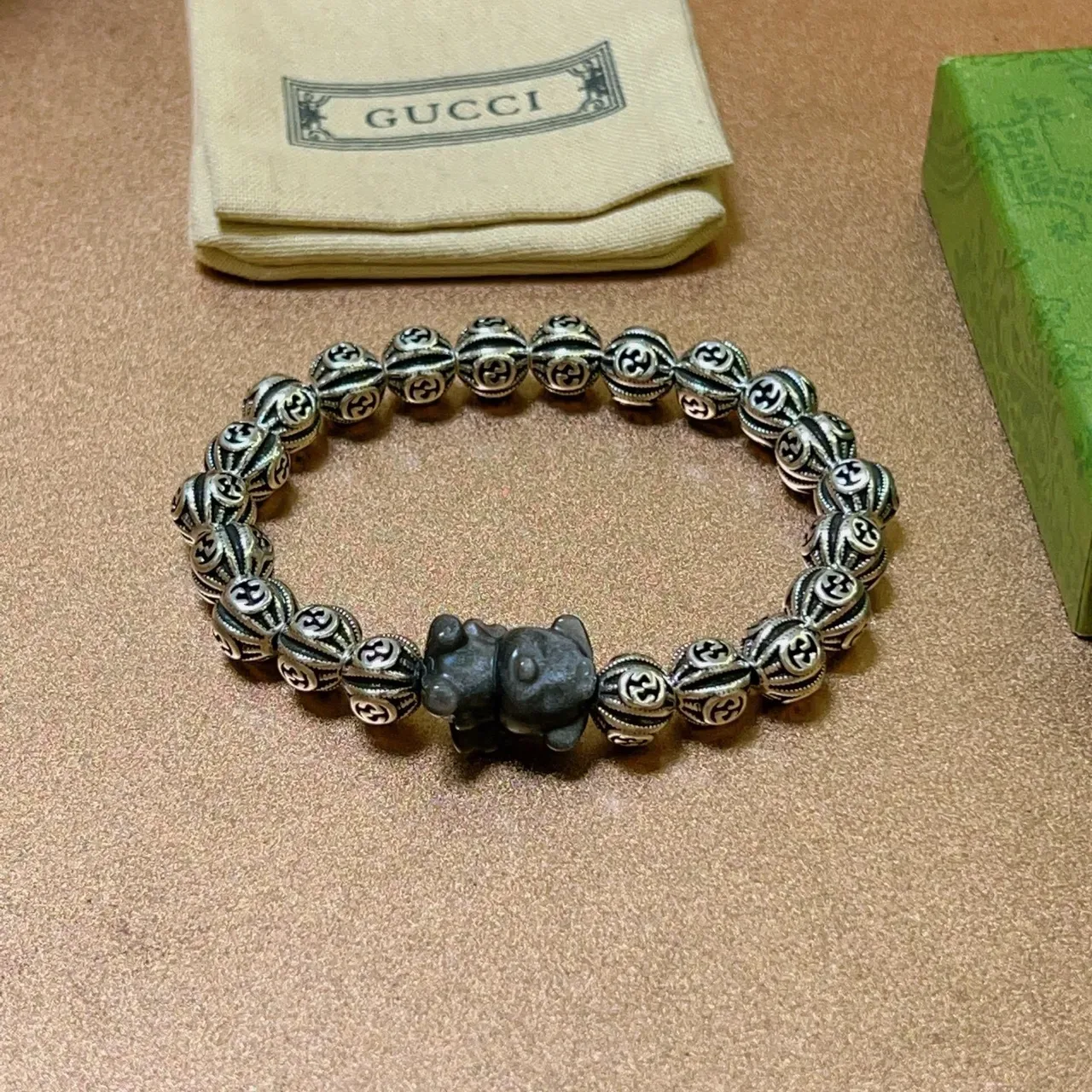 Gucci Beaded GG-Motif Animal Charm Bracelet 6