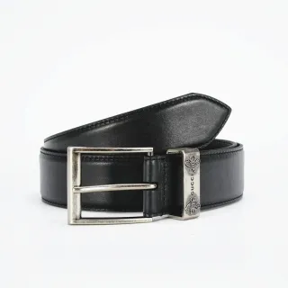 Gucci Motivo Abeja Negro Plata Suave Anticuado Hebilla Correa de Cuero
