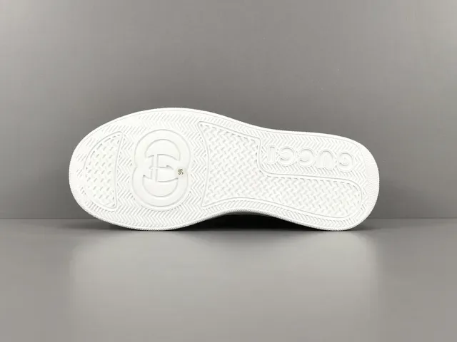 Gucci Marrom Bege GG Monogram Lona Couro Overlays Sneakers Lifestyle 13