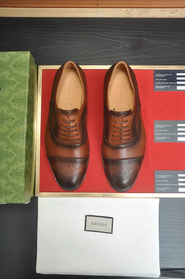Gucci Marrón Negro Cap-Toe Brogue 5