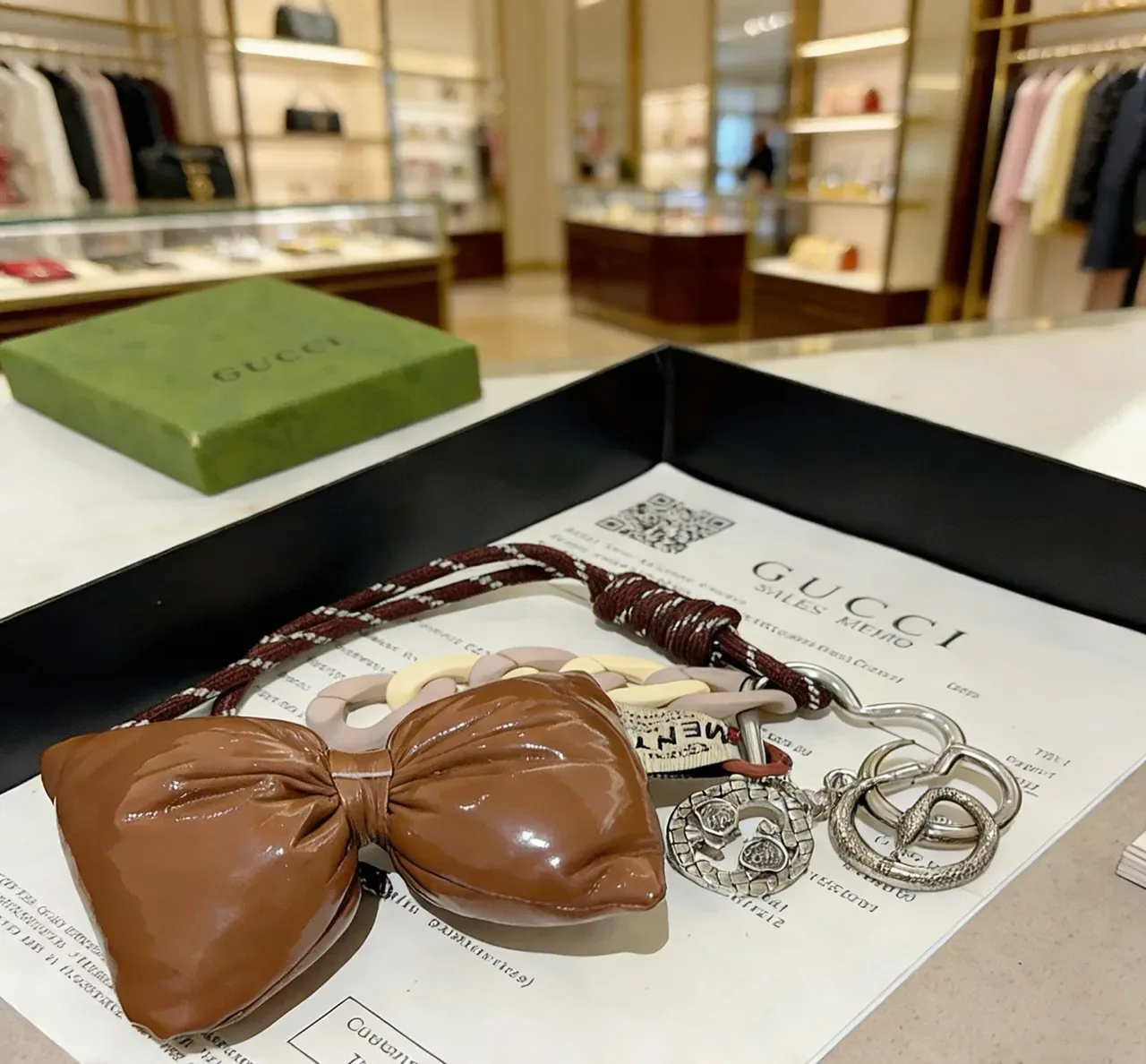 Gucci棕银蛇形互锁G珠宝 2