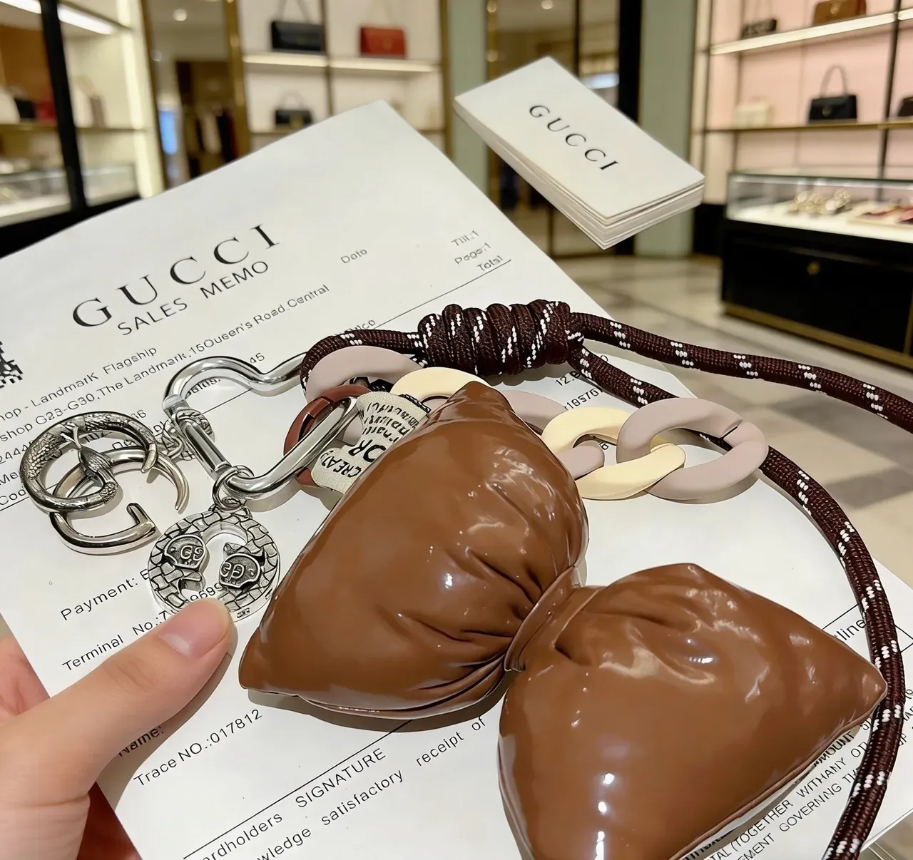 Gucci棕银蛇形互锁G珠宝 3