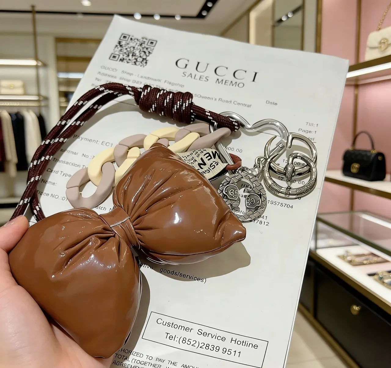 Gucci棕银蛇形互锁G珠宝 5