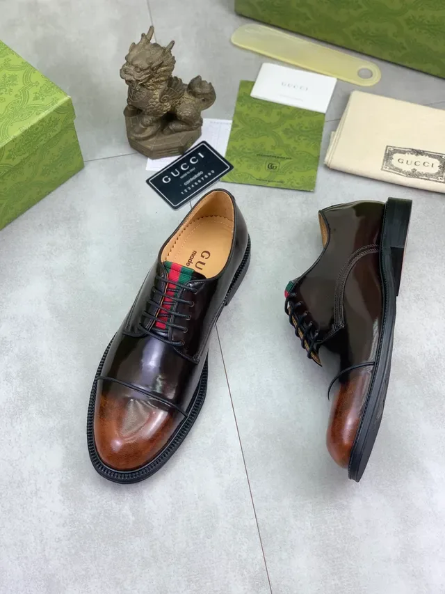 Gucci Cap-Toe Two-Tone Patina Oxford Shoes 5