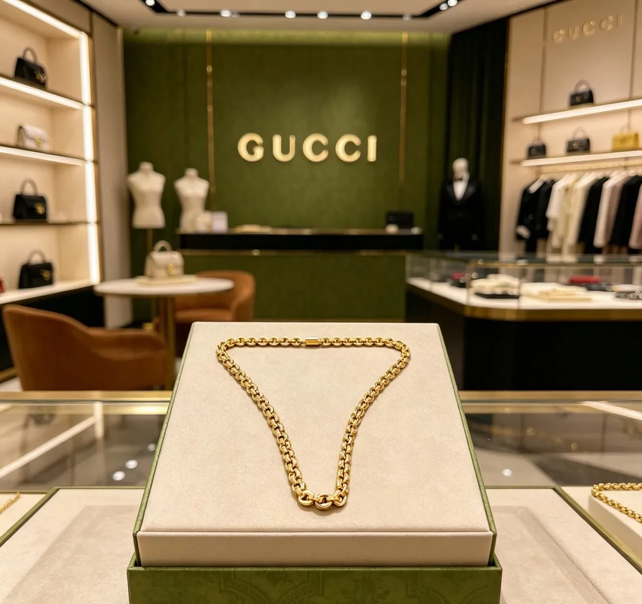 Gucci Chunky Oval-Link Gold-Tone Necklace 7
