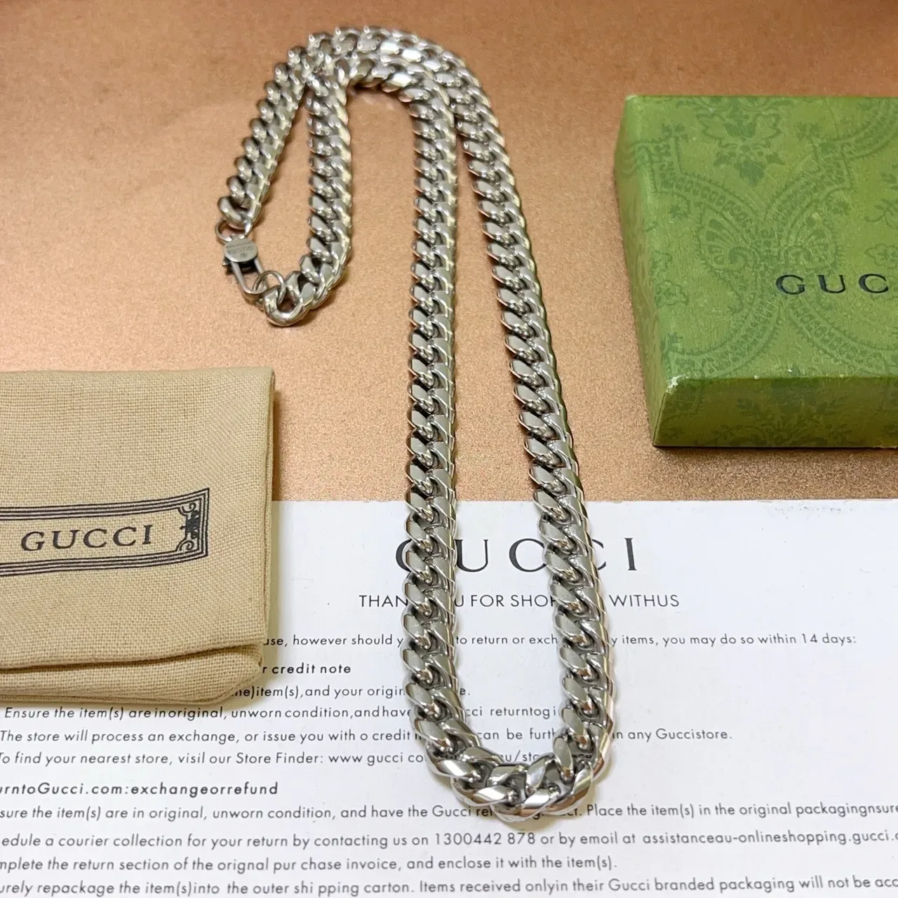Collier Gucci Chaîne Curb-Link Ton Argent 3