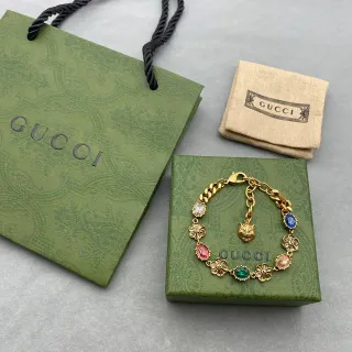 Gucci Dionysus سوار ذهبي متعدد الألوان سلسلة كيرب أنماط الروابط الزهرية
