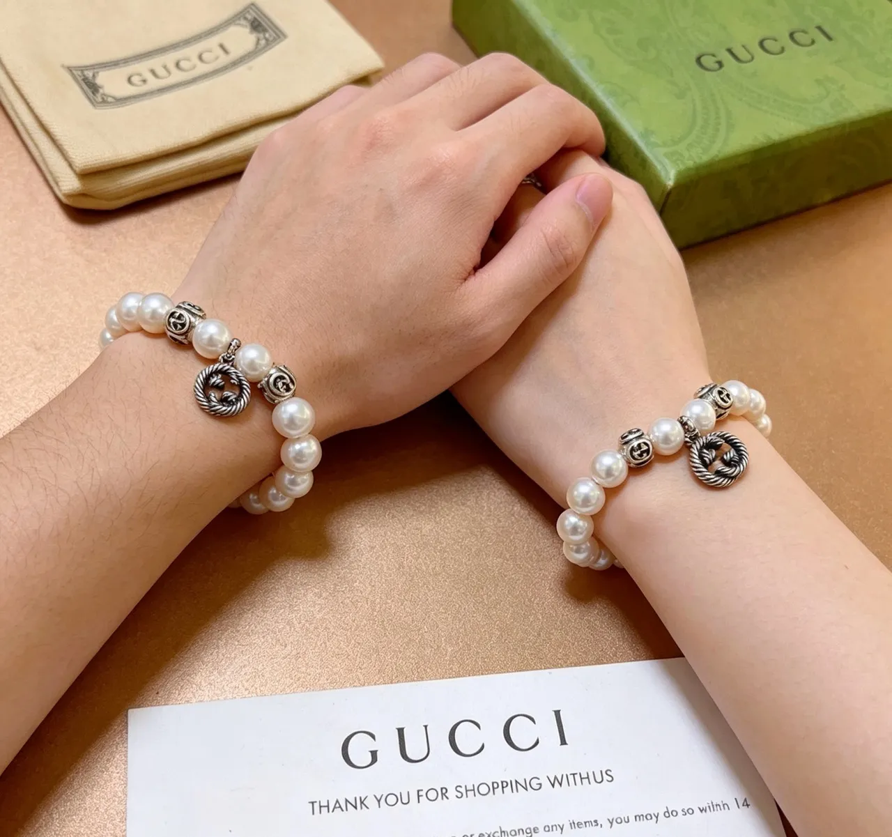 Gucci Dionysus Pearl and Interlocking G Bracelet 5