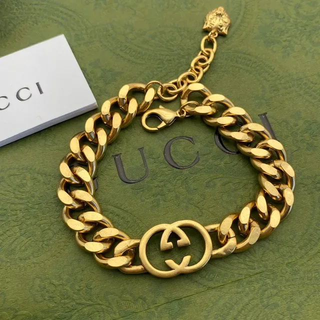 Gucci Dionysus Tiger Charm Pulsera Cadena Gruesa Oro 5