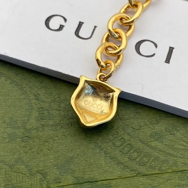 Gucci Dionysus Tiger Charm Pulsera Cadena Gruesa Oro 6