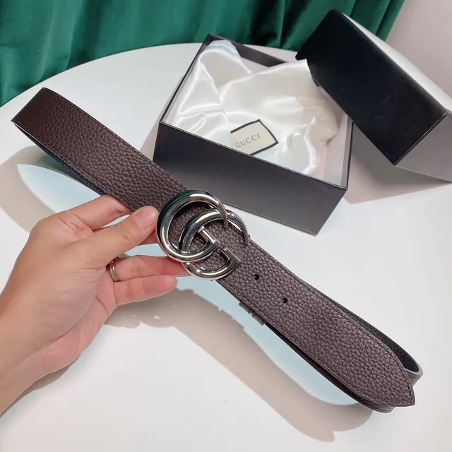 Gucci Double G Belt Black Pebbled Leather Belt 4
