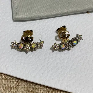 Gucci Double G Brincos de Cristal Barra