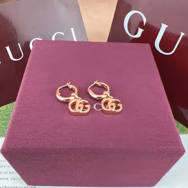 Gucci Double G Hoop Gold-Tone Interlocking Logo Earrings 3