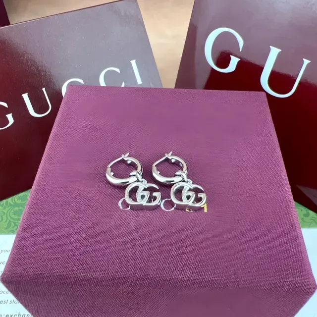 Gucci Double G Hoop Gold-Tone Interlocking Logo Earrings 5