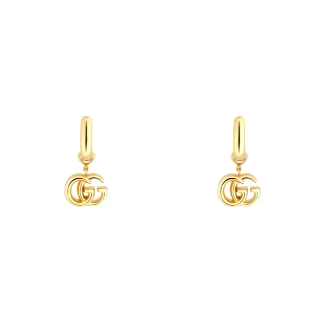 Gucci Double G Hoop Gold-Tone Interlocking Logo Earrings 9