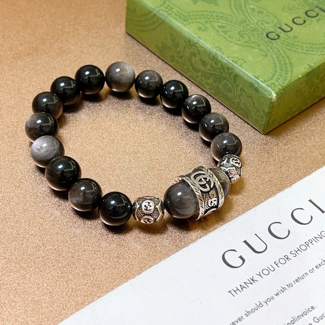 Gucci Double-G Motif Pulseira de Pedras e Metal 2