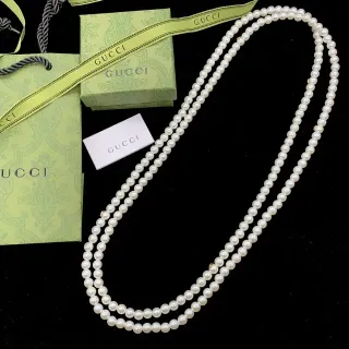 Gucci Collier de Perles Cultivées à Double Chaîne