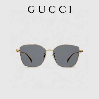 Gucci نظارات شمسية هندسية عيون قطة ذهبي اللون رصاصي