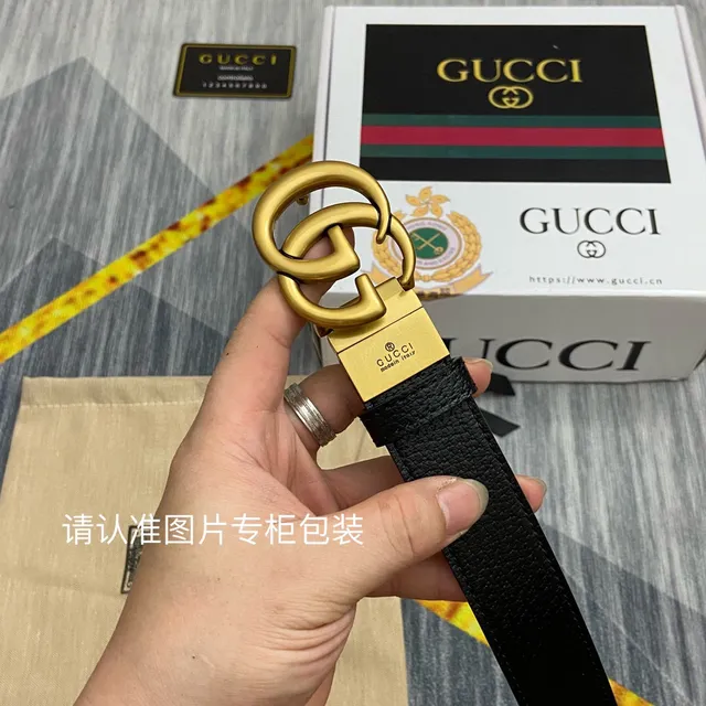 Gucci GG Marmont Black Pebbled Leather Belt 11