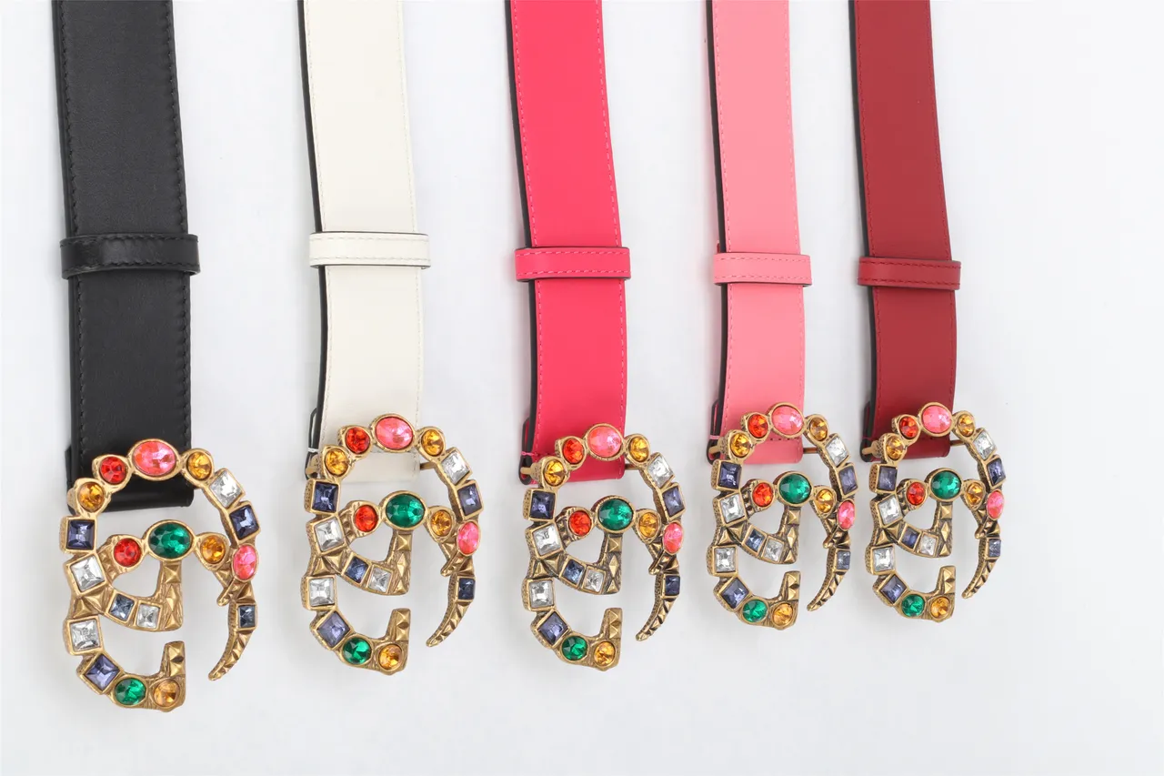 Gucci GG Marmont Crystal-Embellished Leather Belt 2