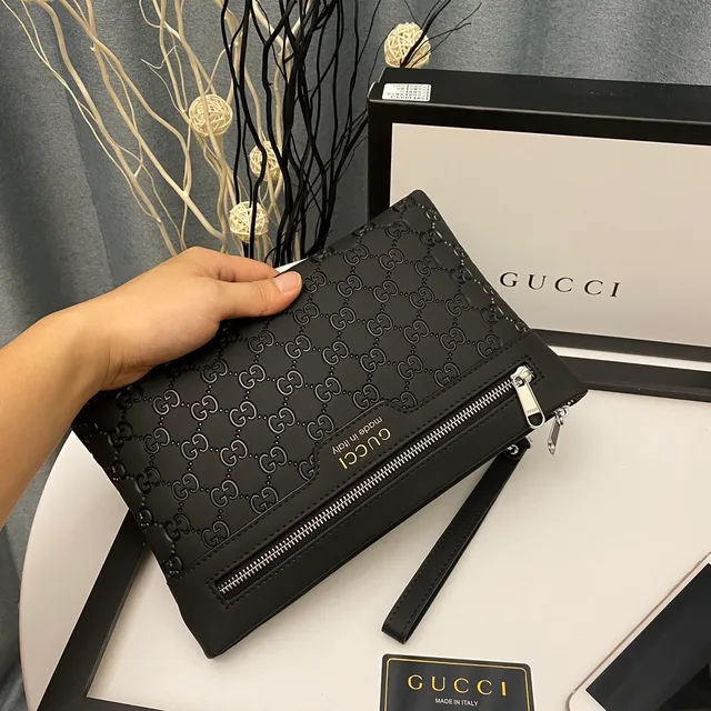 Gucci GG Marmont Pochette Enveloppe Noire Embossée 6