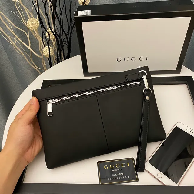 Gucci GG Marmont Pochette Enveloppe Noire Embossée 8