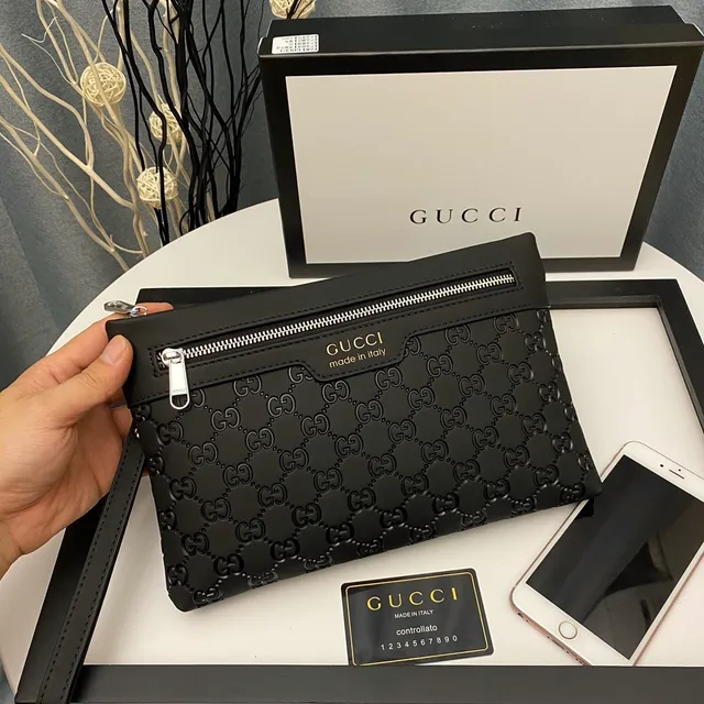 Gucci GG Marmont Pochette Enveloppe Noire Embossée 9