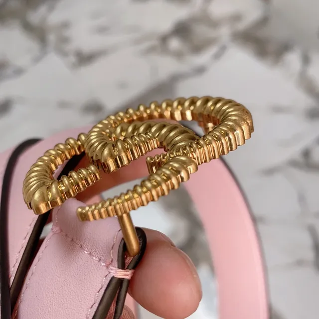 Gucci GG Marmont Ceinture en cuir rose 2