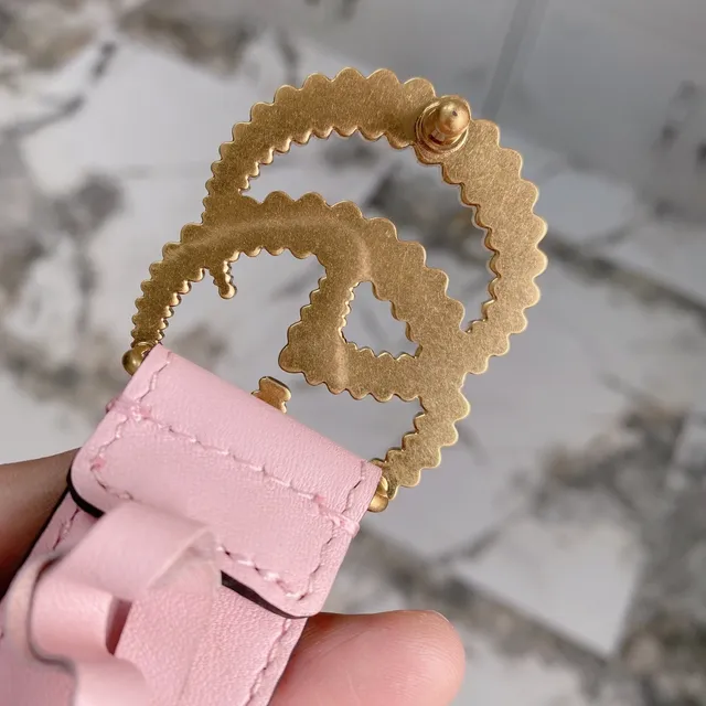 Gucci GG Marmont Ceinture en cuir rose 6