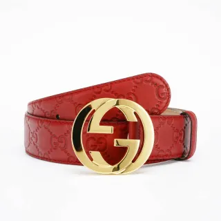 Gucci GG Marmont লাল উচ্ছ্বিত চামড়ার বেল্ট