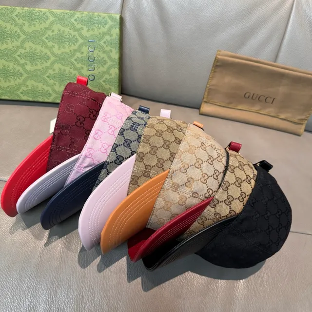 Gucci GG Monogram বার্গান্ডি এবং লাল বেসবল ক্যাপ 2