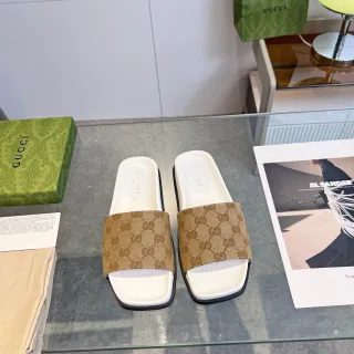 Gucci GG Monogram 帆布拖鞋