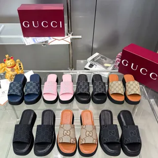 Gucci GG Monogram Platform Slide Slippers