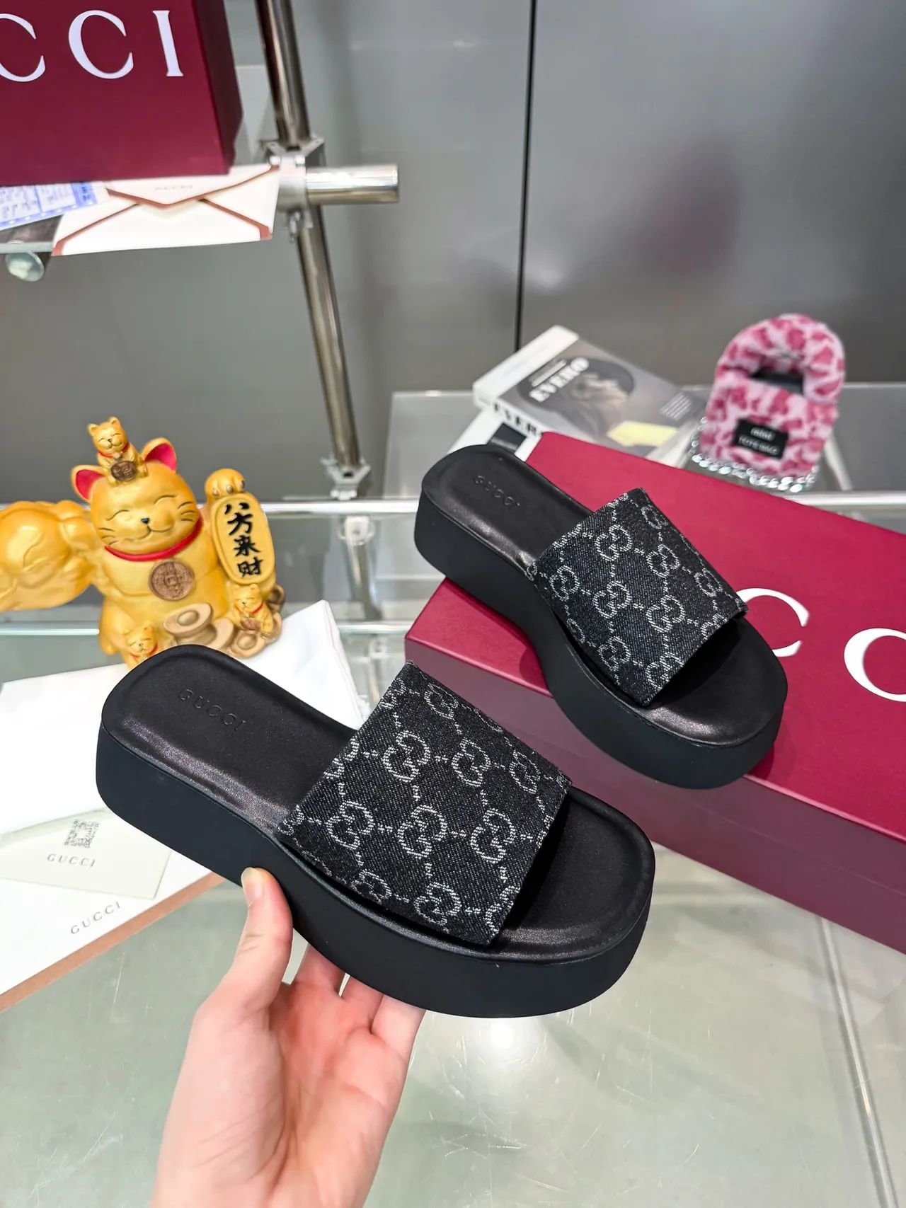 Gucci GG Monogram Platform Slide Slippers 4