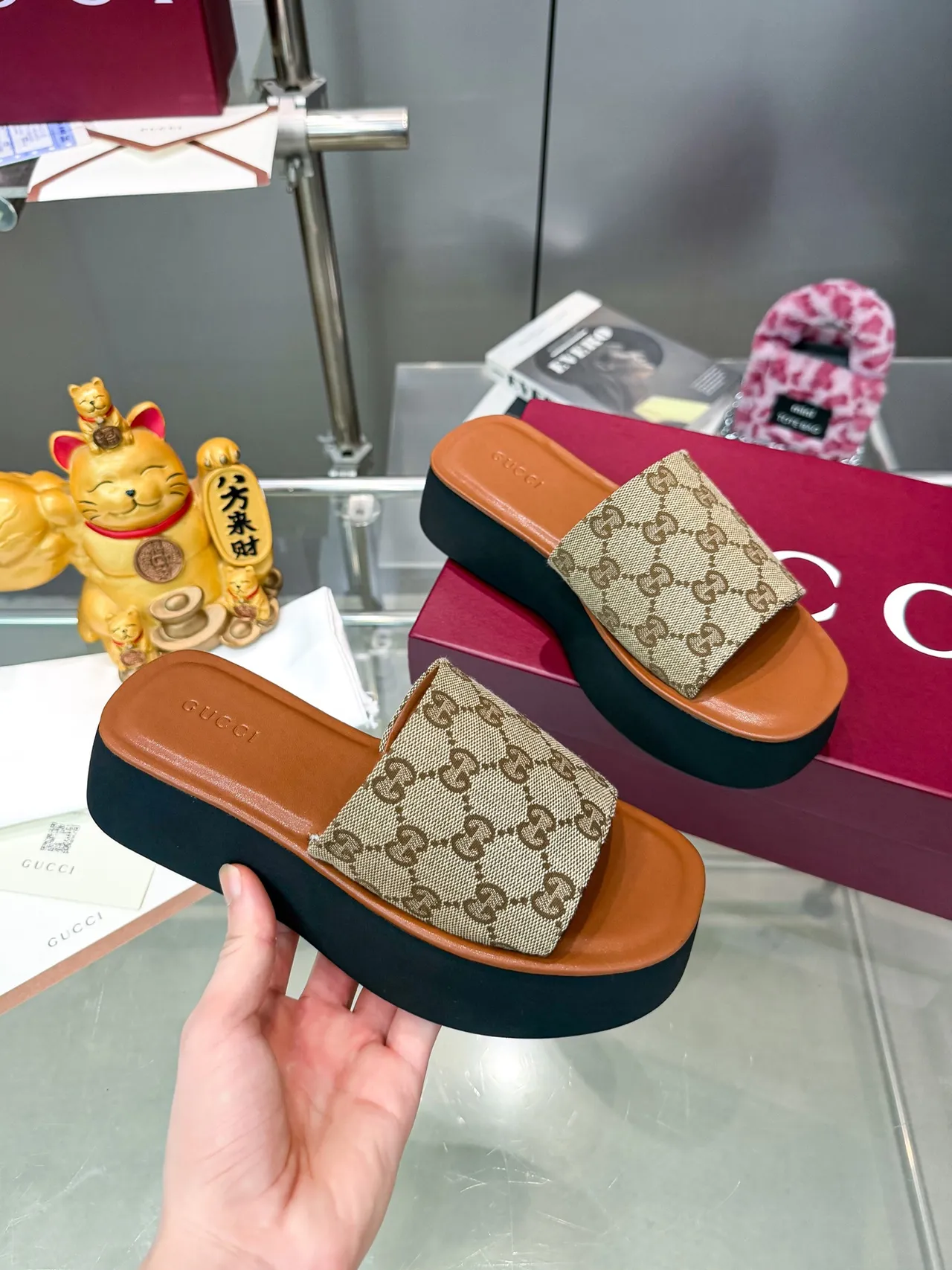 Gucci GG Monogram Platform Slide Slippers 5