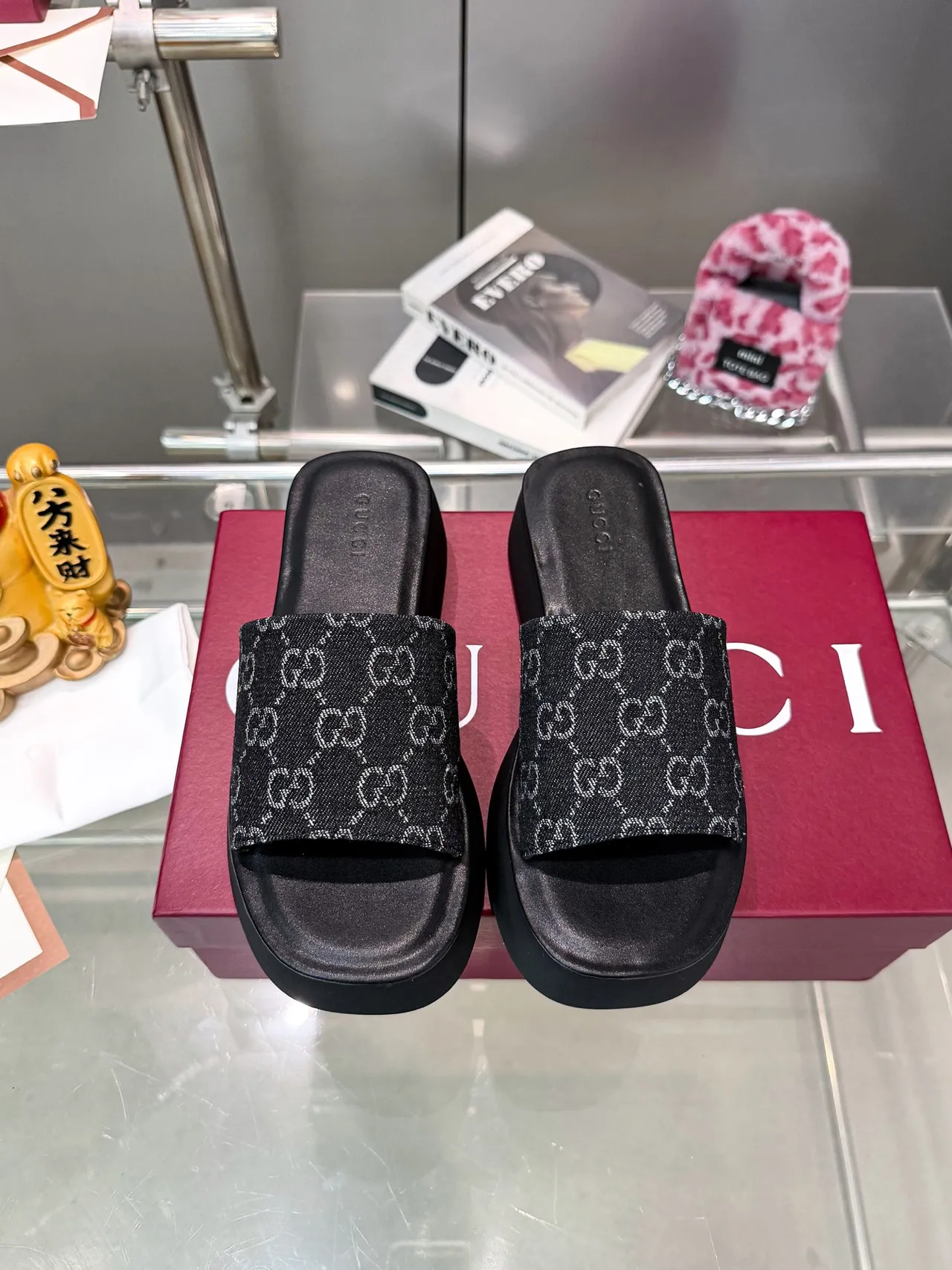 Gucci GG Monogram Platform Slide Slippers 11