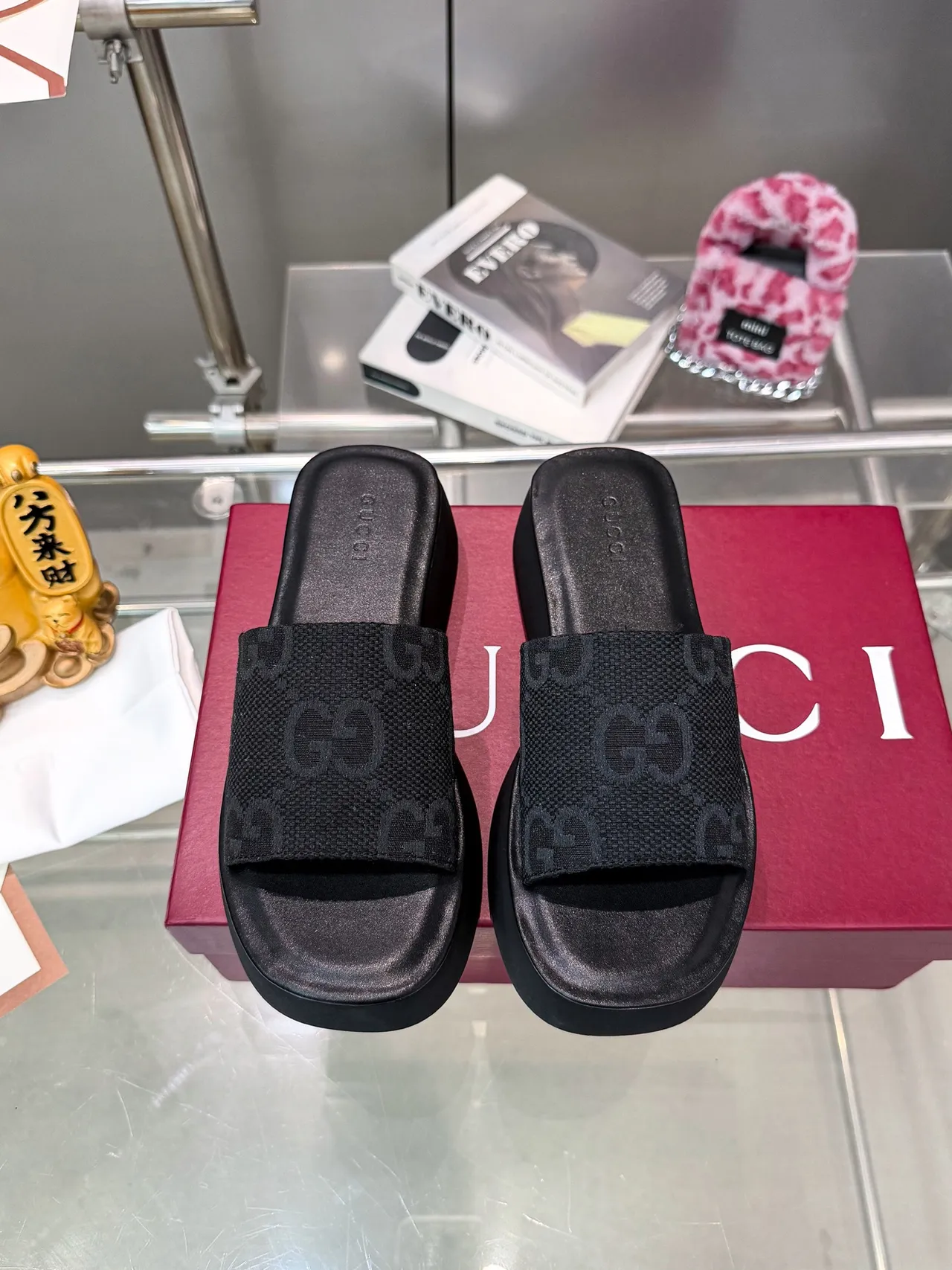 Gucci GG Monogram Platform Slide Slippers 15